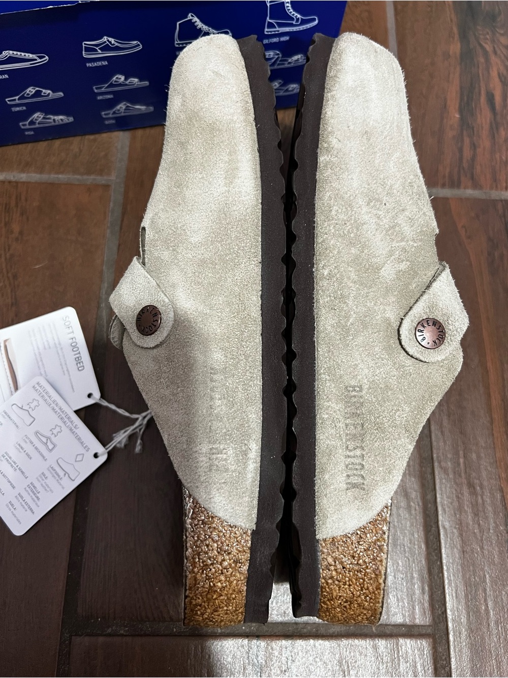Birkenstock Boston Taupe Suede Clogs Womens EU 39 US 8/8.5 - Picture 6 of 9